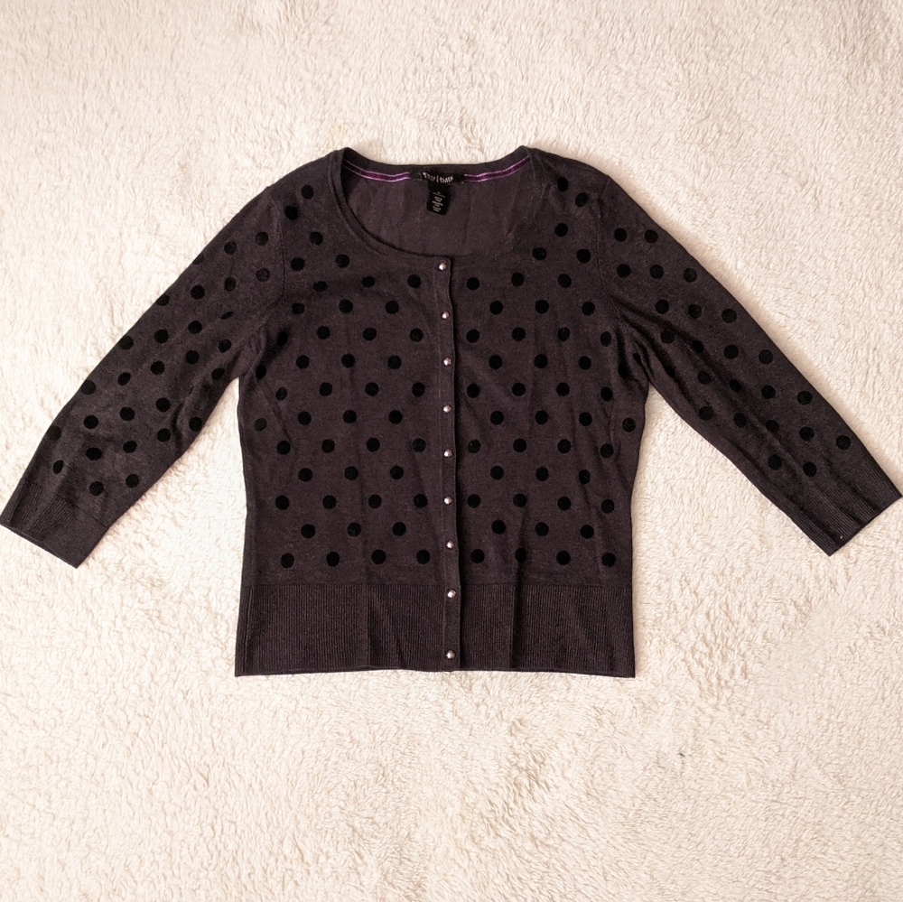 White House Black market polka dot cardigan